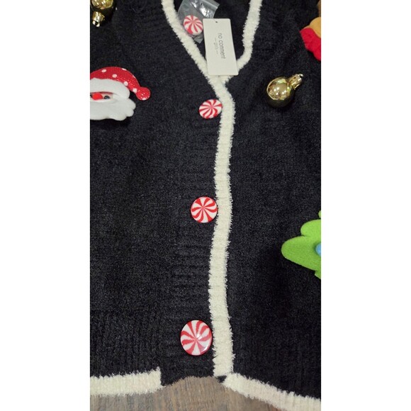 NEW No Comment Girl's Christmas Holiday Cardigan/UglySweater- Large 14-Santa B9 - Picture 8 of 10